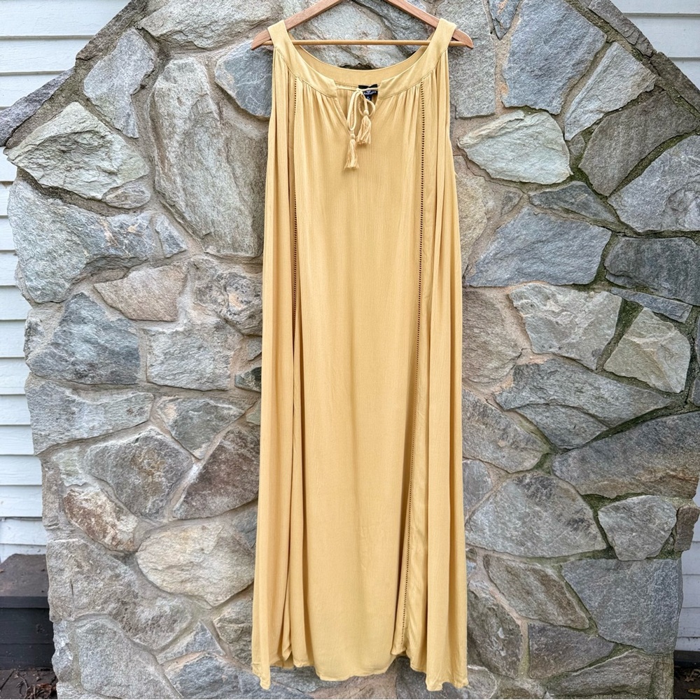 Curations Muted Yellow Aline Grecian Style Maxi Dress
